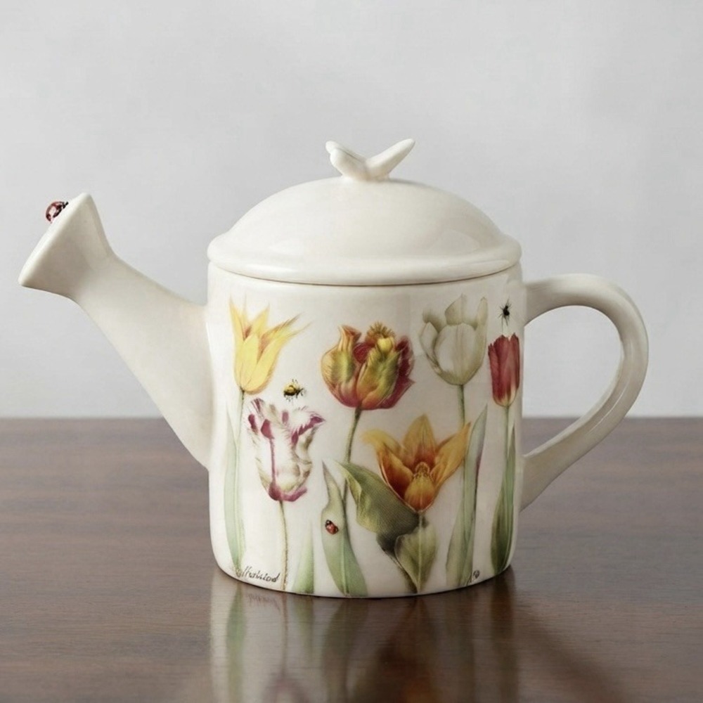 Tulip Floral Teapot Watering Can Hallmark Natures Sketchbook Marjolein Bastin
